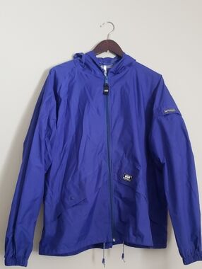Helly Hansen Royal Blue Hooded Windbreaker Jacket